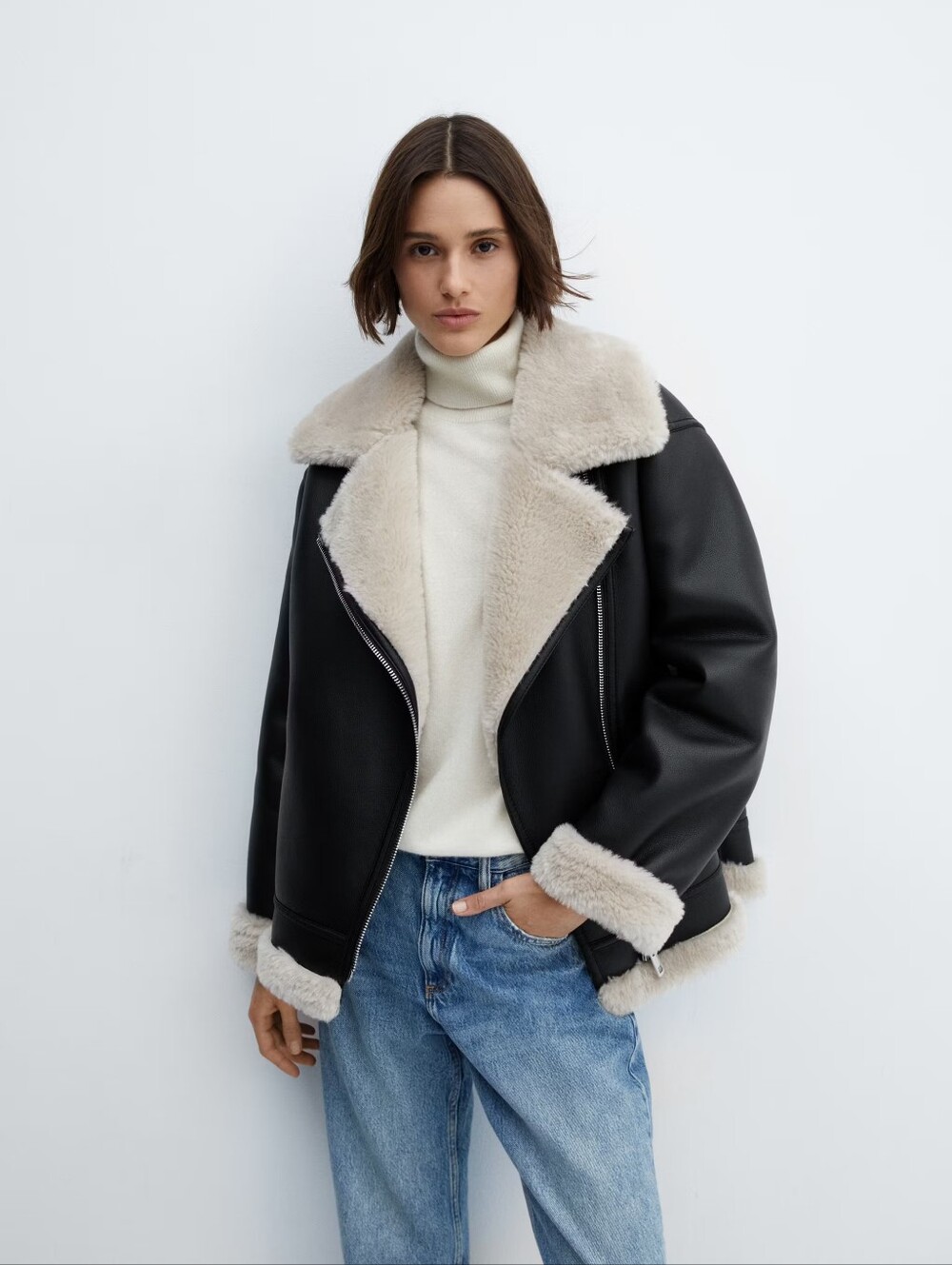 Mango Double-faced faux-leather jacket - Picture 1 of 10